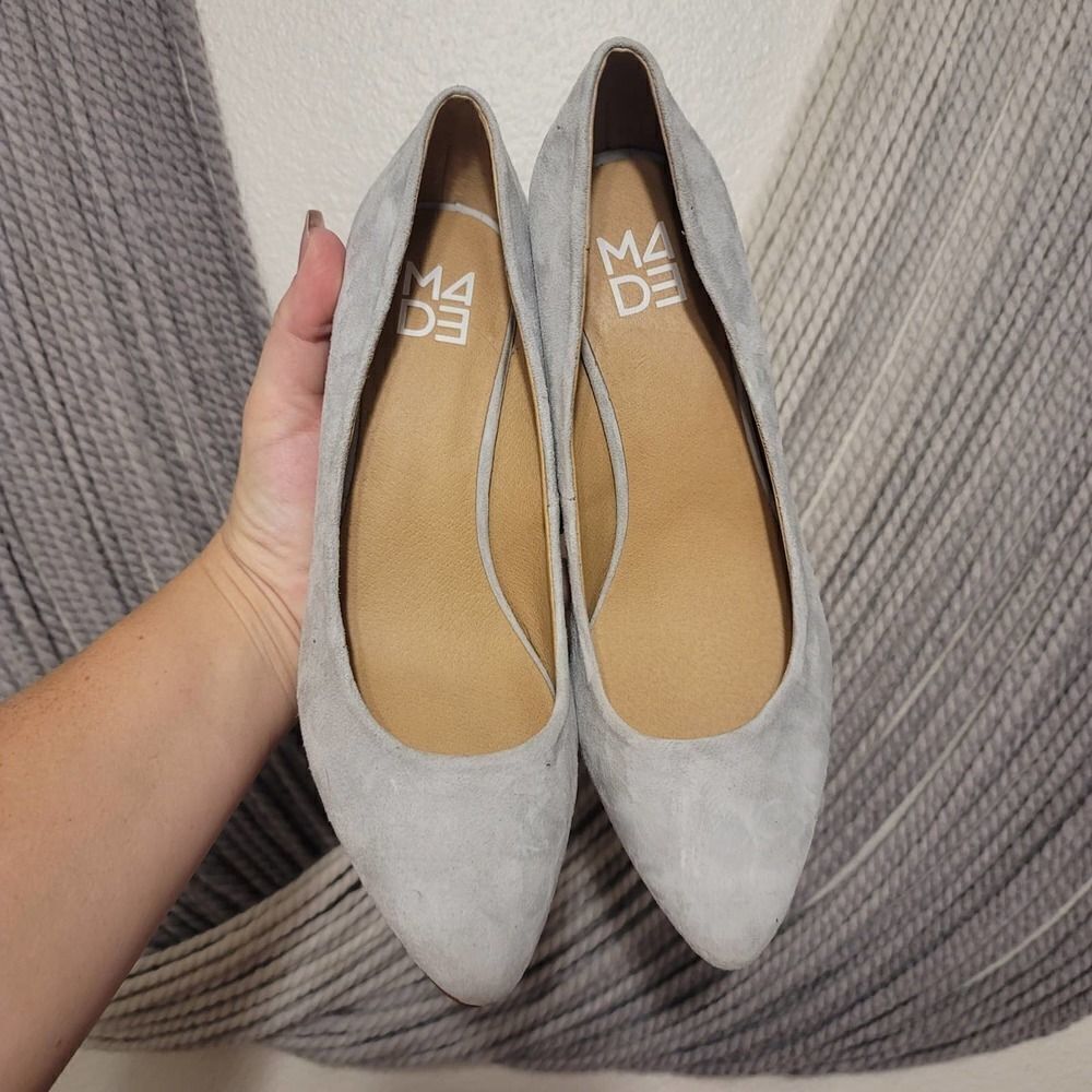 M4D3 Gray Suede Pumps Sz 8
